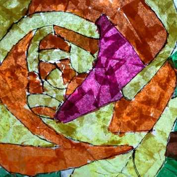 Tissue rose on tracing paper (detail)