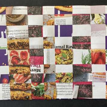 Weaving using magazine pages