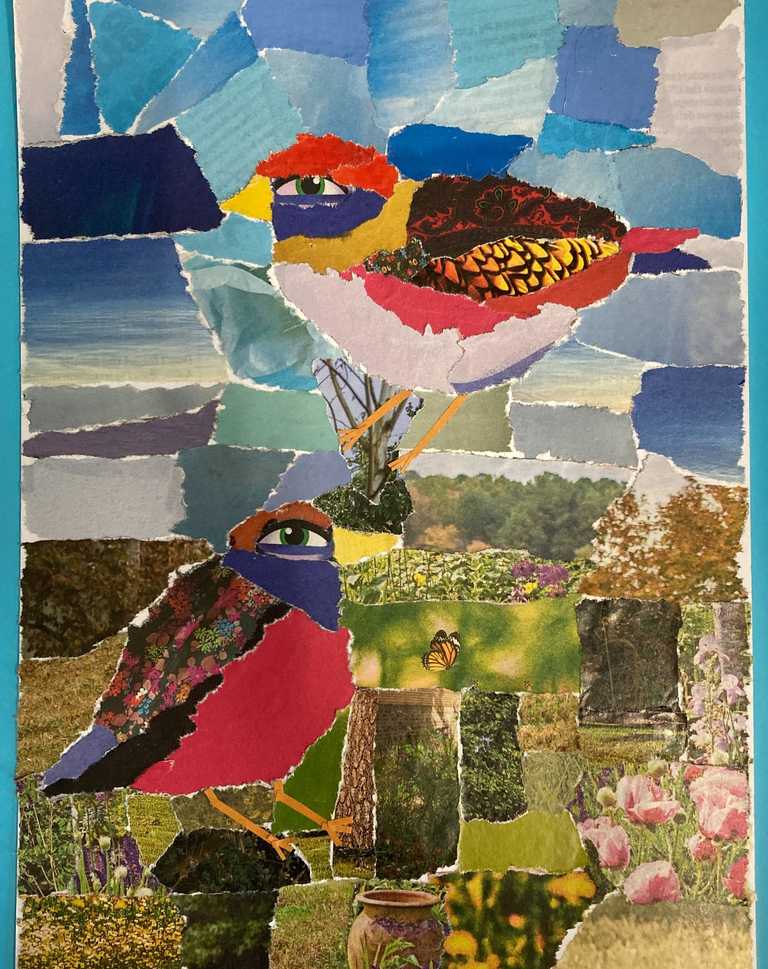 Bird Collage Using Torn Magazine Pages The Recycled Art Class Bird Collage Using Torn Magazine Pages The Recycled Art Class