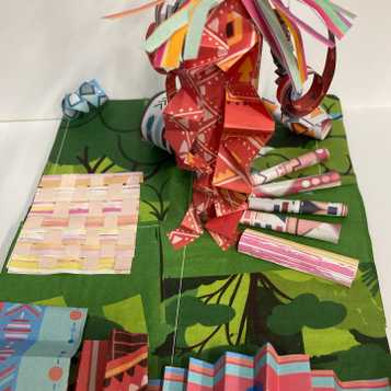 Paper sculpture (detail) using a range of papers