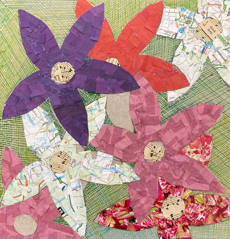 Layered flower collage
