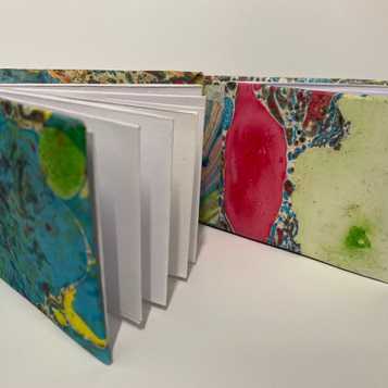 Marble paper constructed notebooks