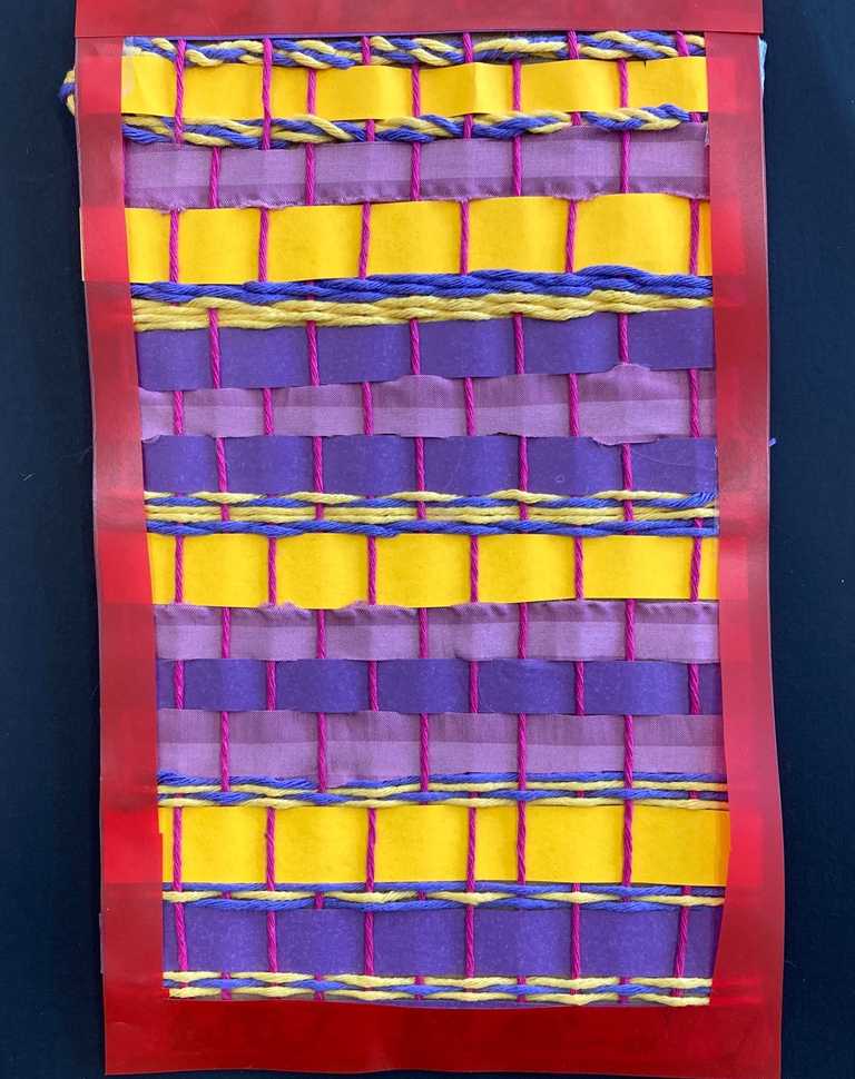 Paper and wool weaving
