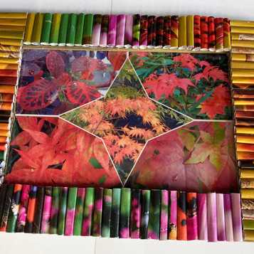 Frame made with rolled magazine paper and cardboard