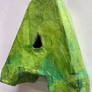 Letter 'A' using recycled cardboard and tissue