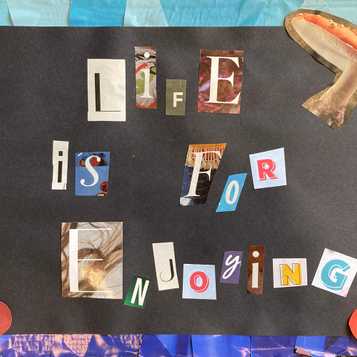 Text using magazine paper